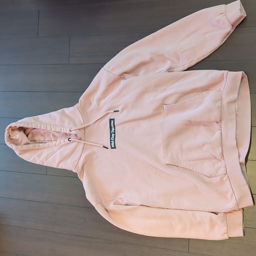 "Mid-Day Squares" Hoodie Pink
